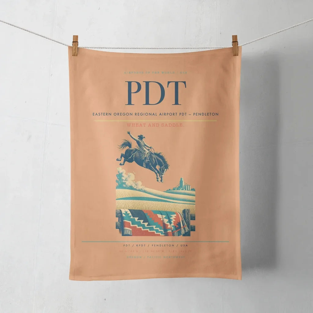 Eastern Oregon Regional Airport (PDT) design on orange towel
