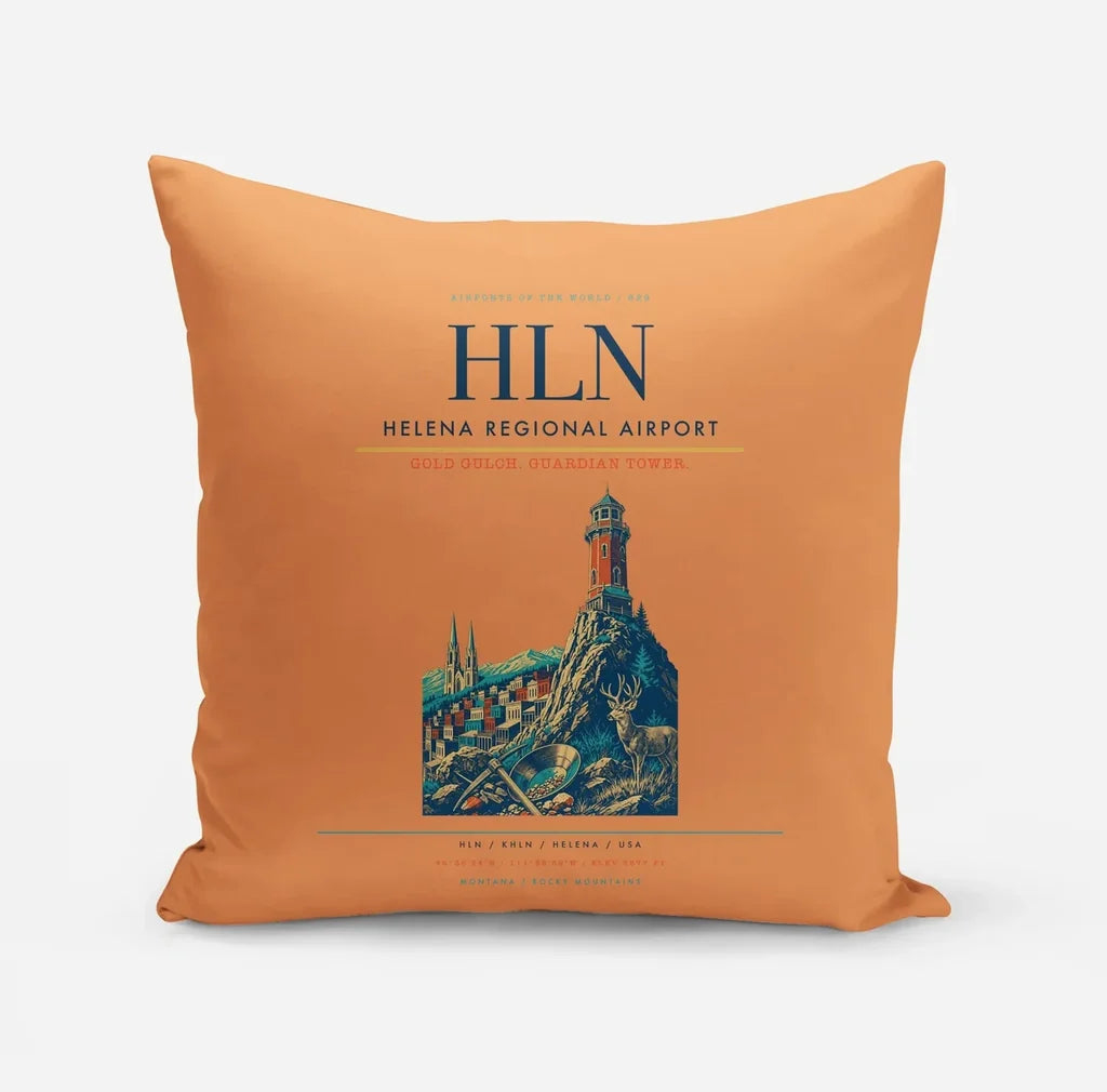Helena Regional Airport (HLN) design on orange pillow