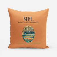 Thumbnail for Montpellier–Méditerranée Airport (MPL) design on orange pillow