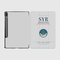 Thumbnail for Syracuse Hancock International Airport (SYR) design on light gray samsung tablet tablet case