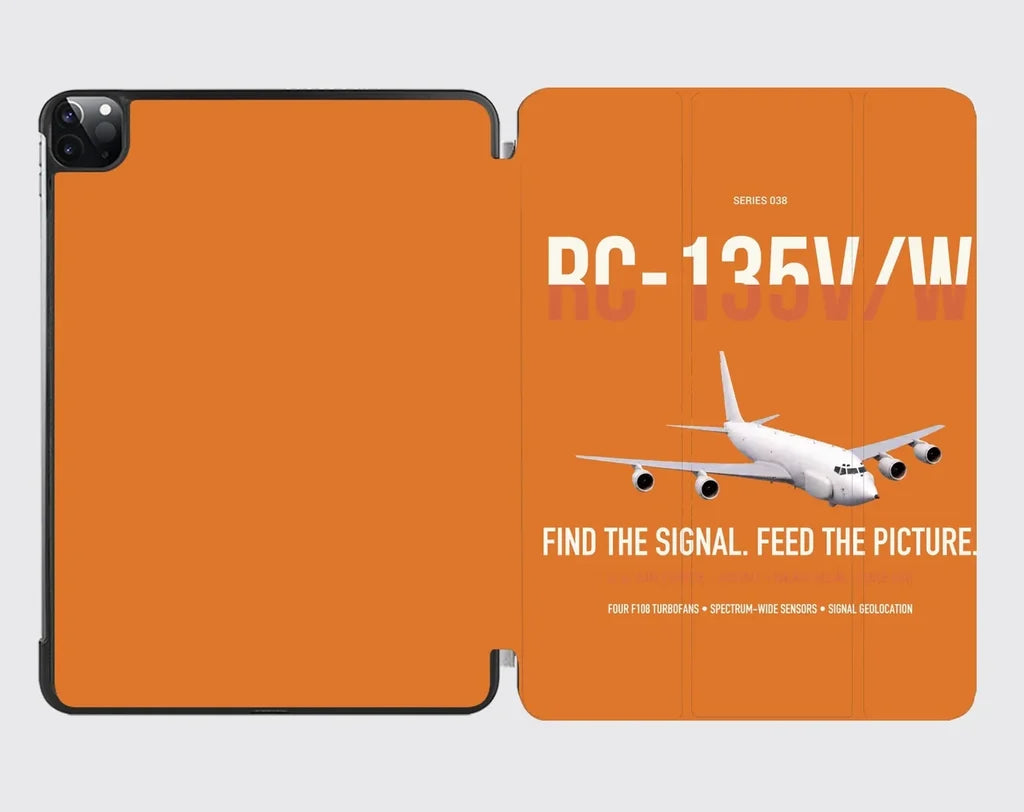 RC-135V W Rivet Joint design on orange ipad tablet case