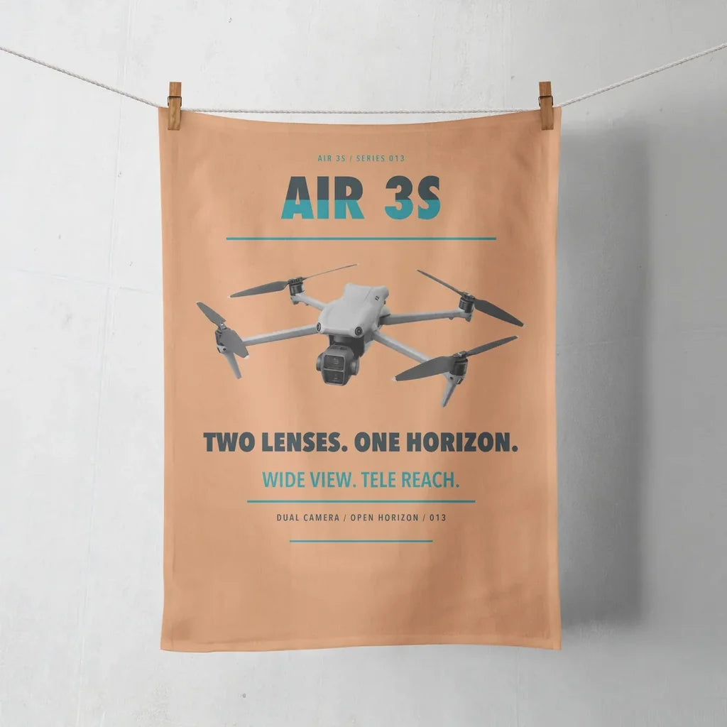 DJI Air 3S design on orange towel