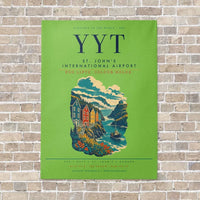 Thumbnail for St. John's International Airport YYT vertical canvas print - no frame - light green background