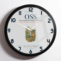 Thumbnail for Osh International Airport (OSS) design on light gray framed wall clock