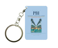 Thumbnail for Palm Beach International Airport (PBI) design on light blue key chain