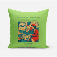 Thumbnail for VINTAGE G4423 - The Grandmother's First Flight - Designed Pillows design on lightgreen