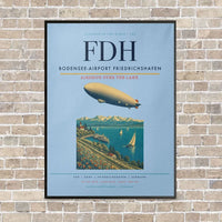 Thumbnail for Bodensee-Airport Friedrichshafen FDH vertical canvas print - framed - light blue background