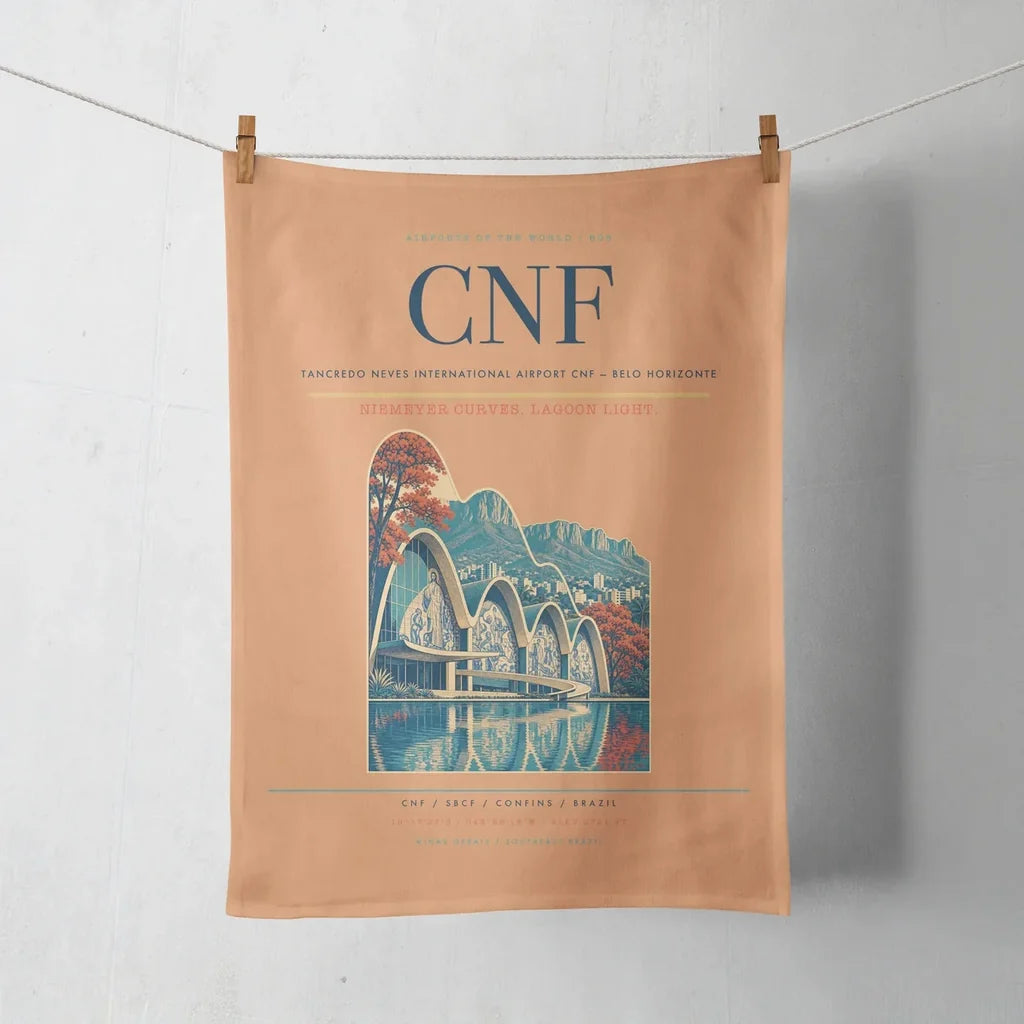 Tancredo Neves International Airport (CNF) design on orange towel