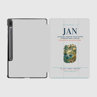 Thumbnail for Jackson–Medgar Wiley Evers International Airport (JAN) design on light gray samsung tablet tablet case