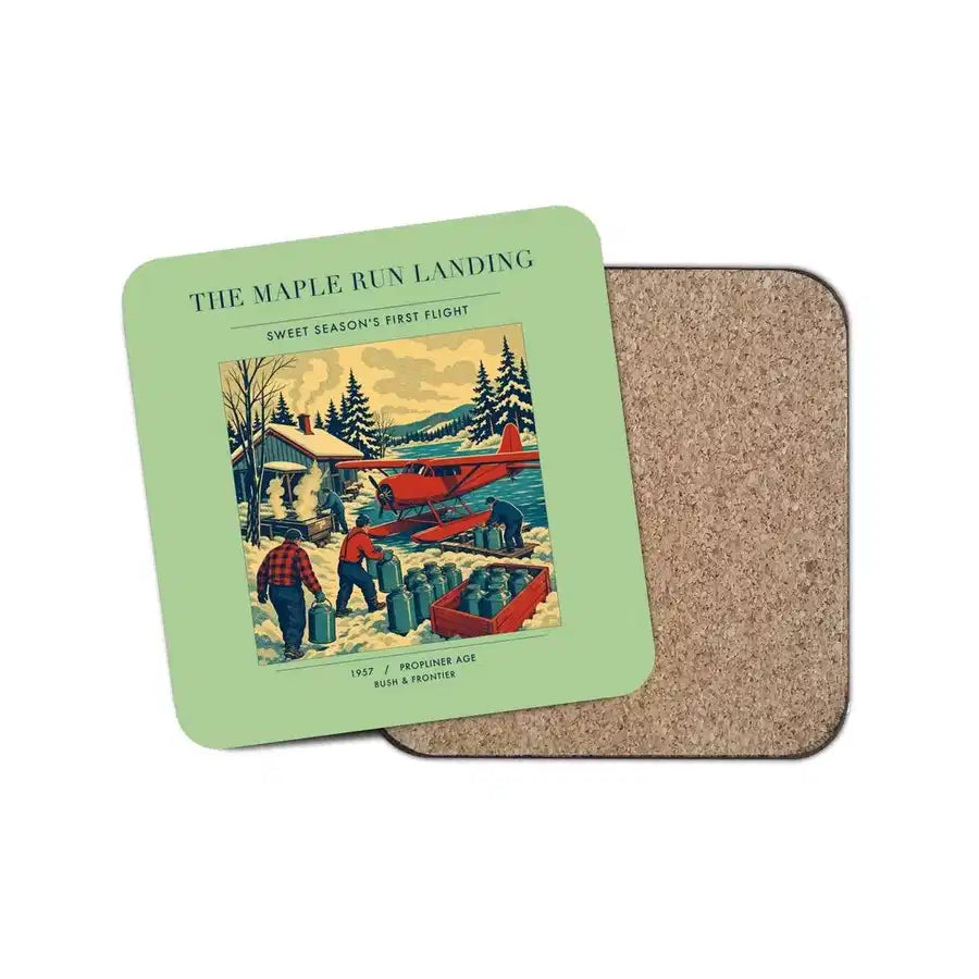 The Maple Run Landing - Designed Coasters design on light green 1-piece