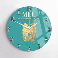 Thumbnail for Monroe Regional Airport (MLU) design on turquoise no frame wall clock