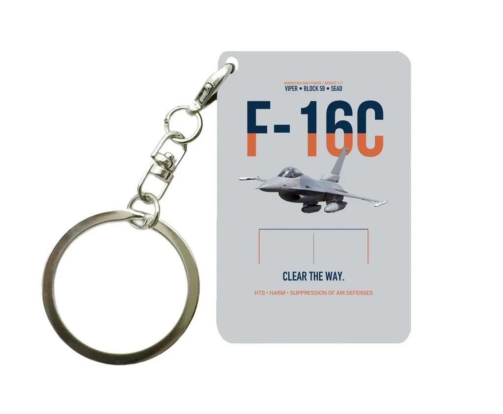 F-16C FIGHTING FALCON Key Chain design on light gray key chain