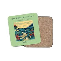 Thumbnail for The Midnight Sun Shift - Designed Coasters design on light green 1-piece