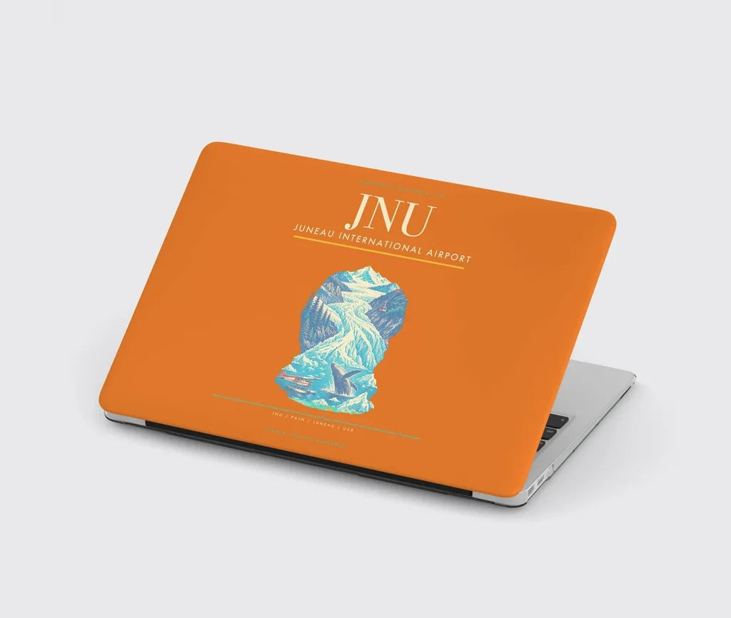 Juneau International Airport (JNU) design on orange MacBook case