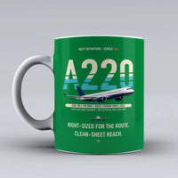 Thumbnail for A220-100 Mug design on green airbus