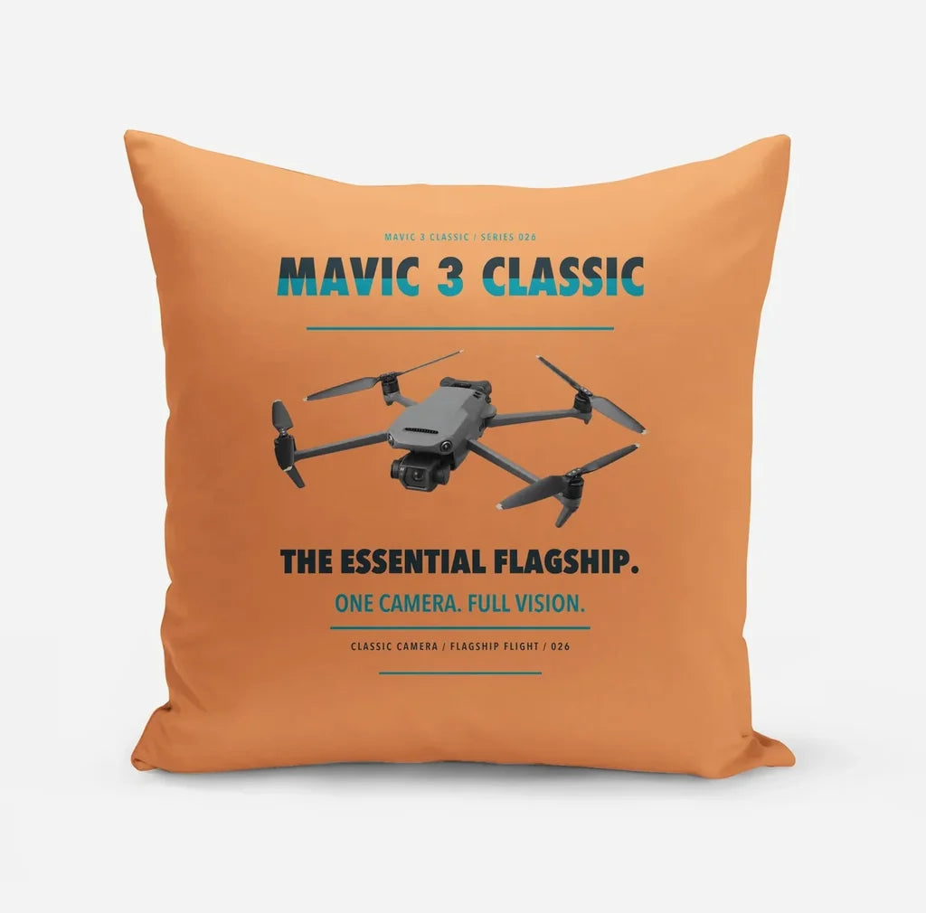 DJI Mavic 3 Classic design on orange pillow