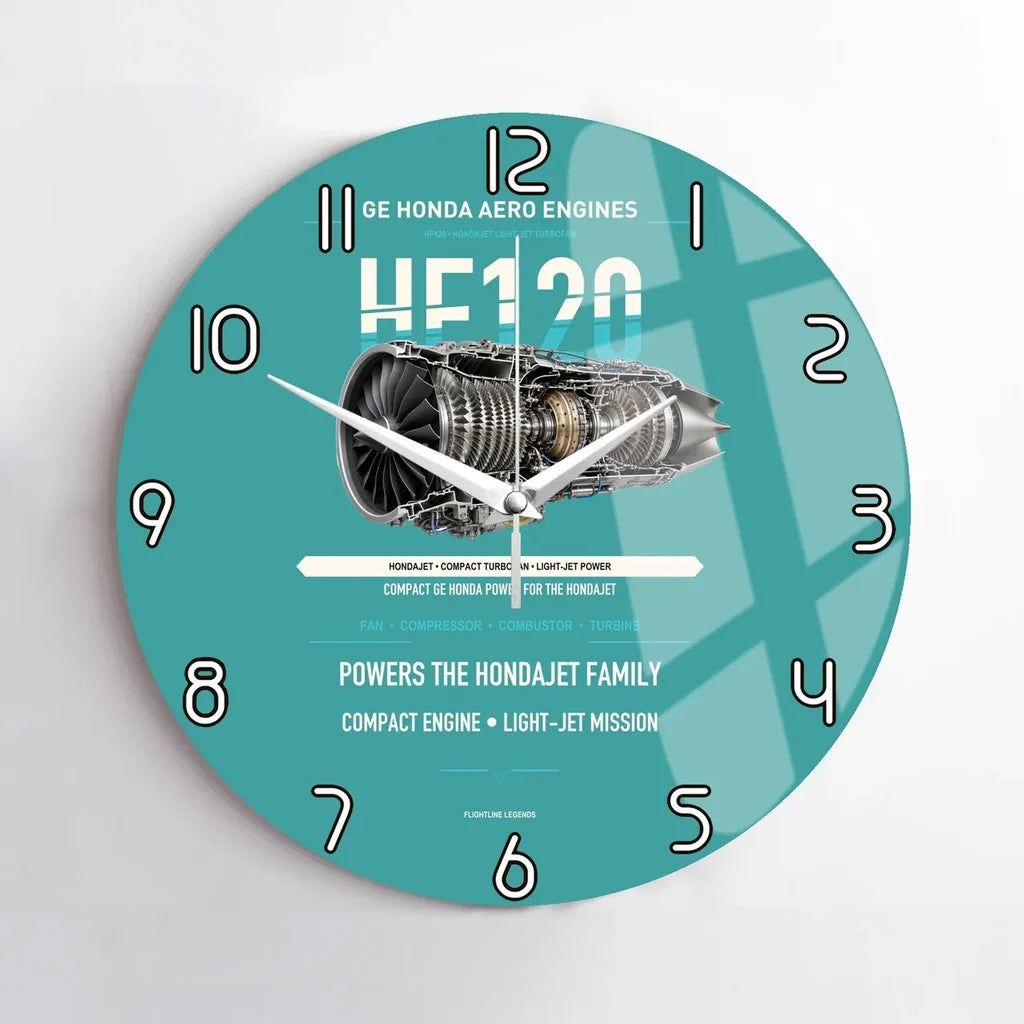 HF120 design on turquoise no frame wall clock