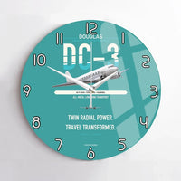 Thumbnail for Douglas DC-3 design on turquoise no frame wall clock