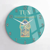 Thumbnail for Tunis-Carthage International Airport (TUN) design on turquoise no frame wall clock
