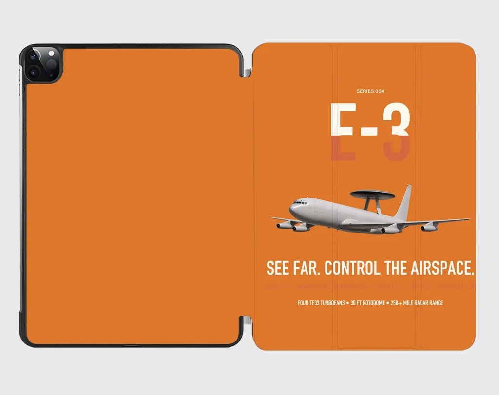E-3 Sentry AWACS design on orange ipad tablet case