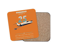 Thumbnail for Bombardier Learjet 25 design on orange 1 piece coaster