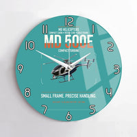 Thumbnail for MD Helicopters MD 500E design on turquoise no frame wall clock