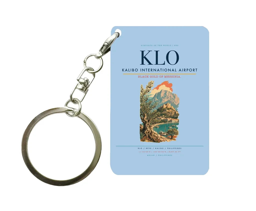 Kalibo International Airport (KLO) design on light blue key chain
