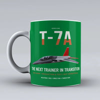 Thumbnail for T-7A Red Hawk design on green ceramic mug, double-side print