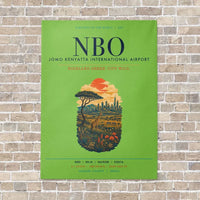 Thumbnail for Jomo Kenyatta International Airport Nairobi NBO vertical canvas print - no frame - light green background