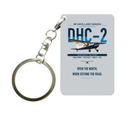 Thumbnail for DHC-2 Beaver Mk I design on light gray designed key chain, double-side print