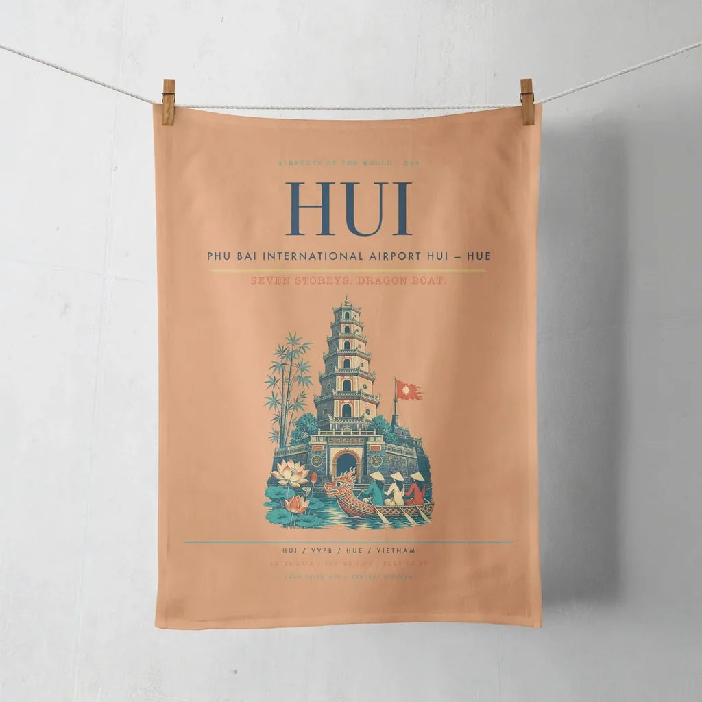 Phu Bai International Airport (HUI) design on orange towel