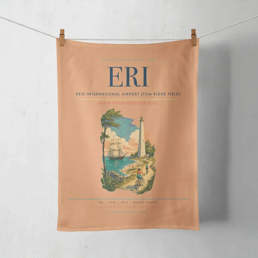 Erie International Airport (Tom Ridge Field) (ERI) design on orange towel