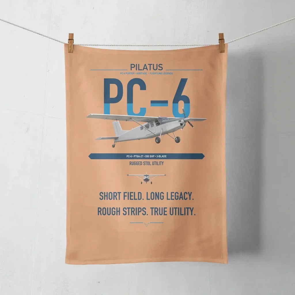 Pilatus PC-6 Porter design on orange towel