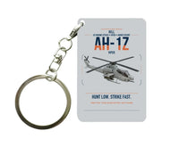 Thumbnail for Bell AH-1Z Viper design on light gray designed key chain, double-side print