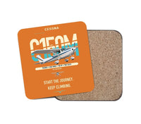 Thumbnail for Cessna 150M design on orange 1 piece coaster
