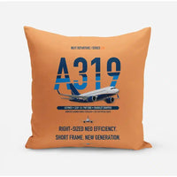 Thumbnail for Airbus A319neo design on orange pillow