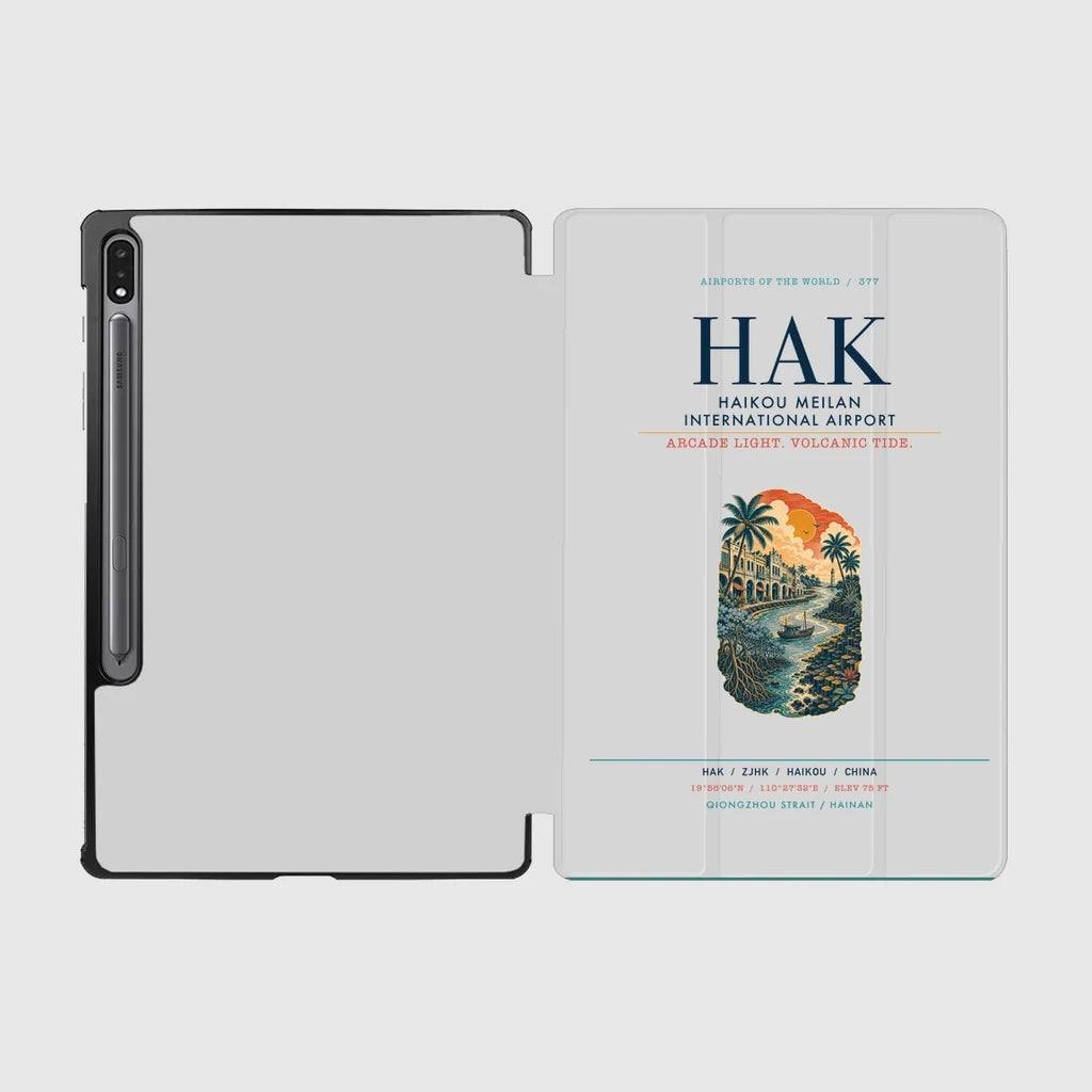 Haikou Meilan International Airport (HAK) design on light gray samsung tablet tablet case
