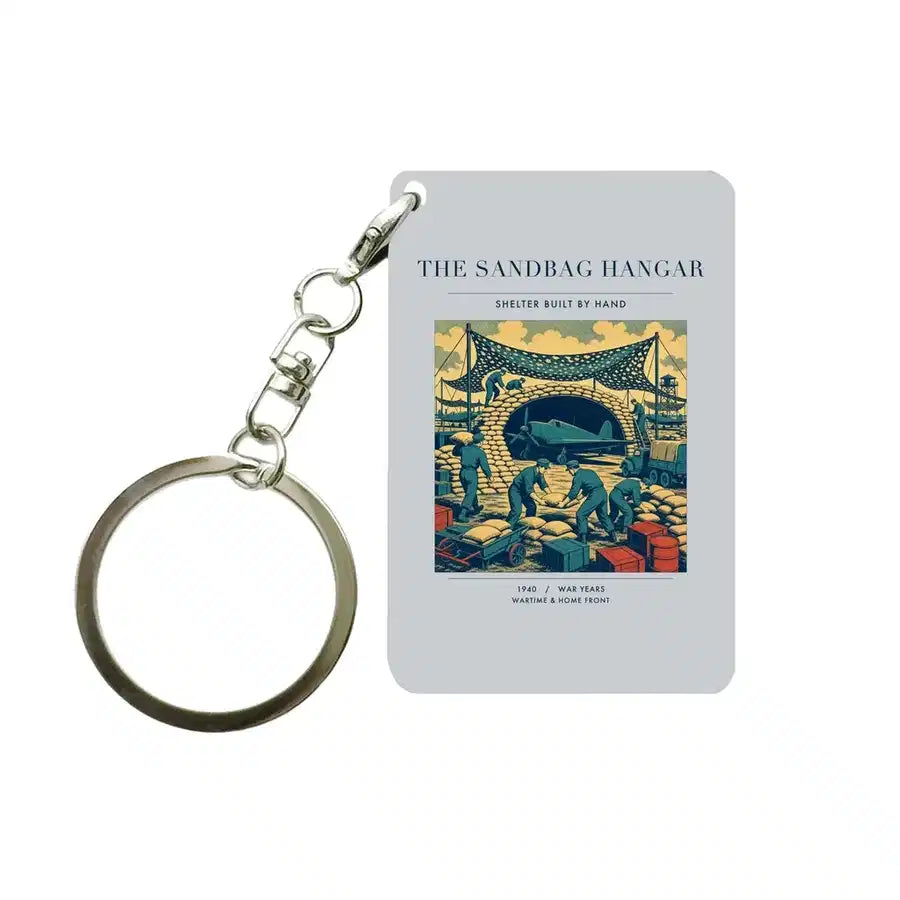 VINTAGE G4505 - The Sandbag Hangar - Designed Key Chain design on lightgray