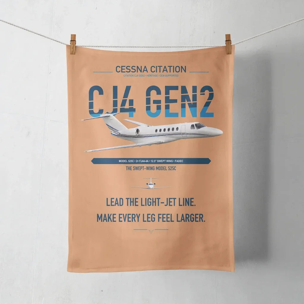 Cessna Citation CJ4 Gen2 design on orange towel