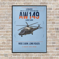 Thumbnail for Leonardo AW149 vertical canvas print - framed - light blue background