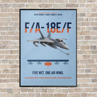 Thumbnail for F A-18E F Buddy Tanker vertical canvas print - framed - light blue background