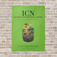 Thumbnail for Incheon International Airport ICN vertical canvas print - no frame - light green background