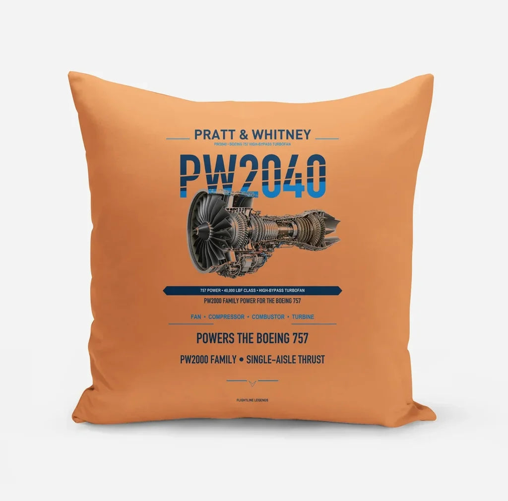 PW2040 design on orange pillow
