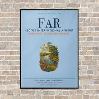 Thumbnail for Hector International Airport FAR vertical canvas print - framed - light blue background