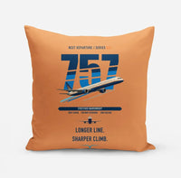 Thumbnail for Boeing 757-300 design on orange pillow