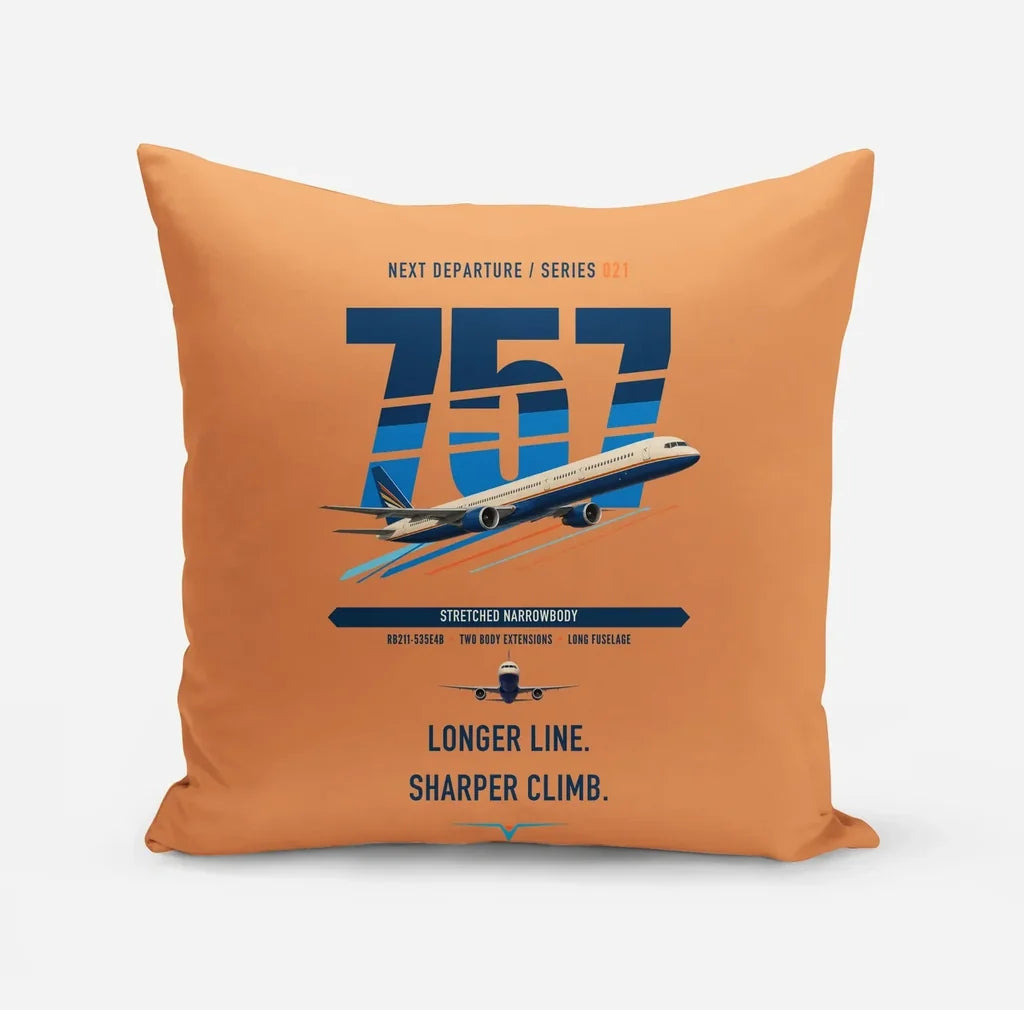 Boeing 757-300 design on orange pillow