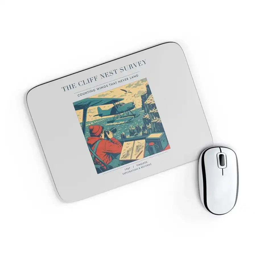 VINTAGE G4363 - The Cliff Nest Survey - Designed Mouse Pads design on lightgray rectangle