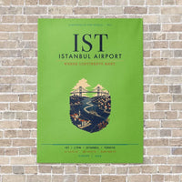 Thumbnail for Istanbul Airport IST vertical canvas print - no frame - light green background