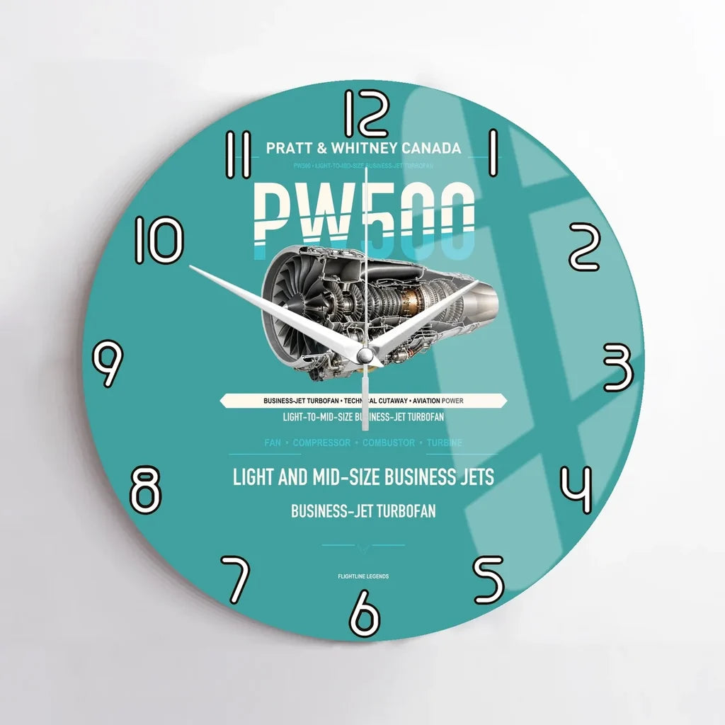 PW500 design on turquoise no frame wall clock