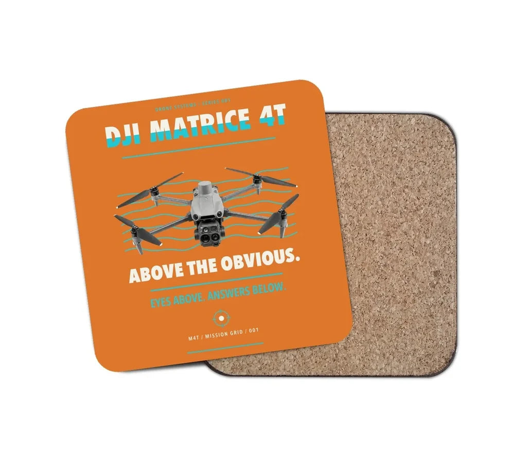DJI Matrice 4T design on orange 1 piece coaster